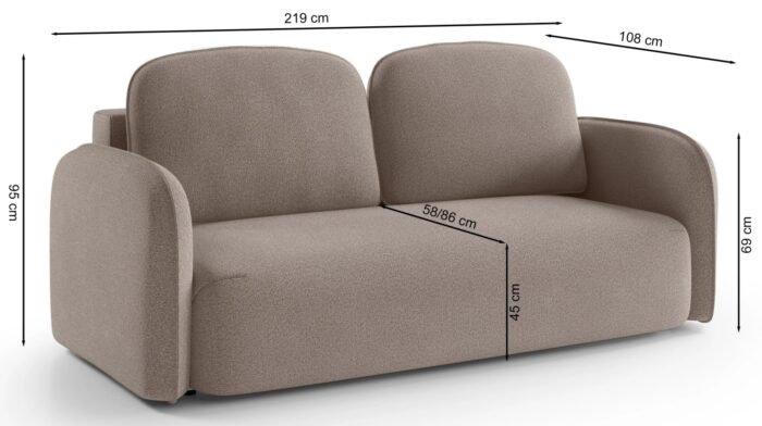 Sofa-lova SELBU, 219 cm