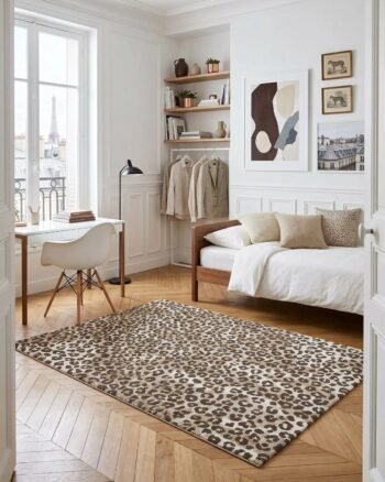 Soft rug with leopard design KAROO