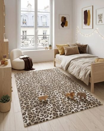 Soft rug with leopard design KAROO