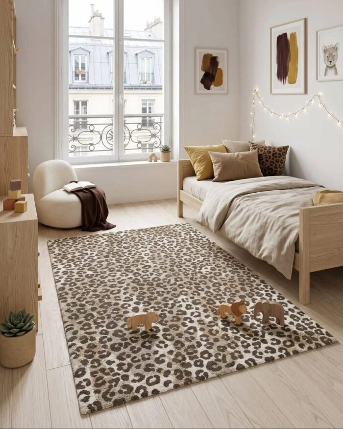Soft rug with leopard design KAROO