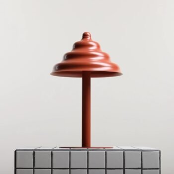 Stalinis šviestuvas FALA, plytų raudona, ⌀23xH39 cm — 2