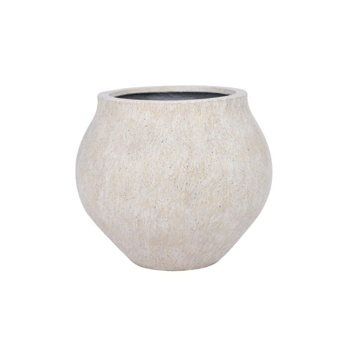 Vazonas ALEA S, Ø32xH28 cm, travertino