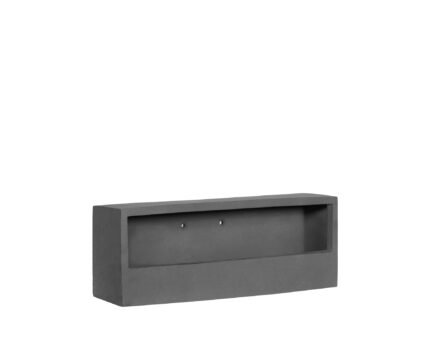 Vazonas BALCONY LOW WALLY XS, 15x40xH9,5 cm, tamsiai pilkas