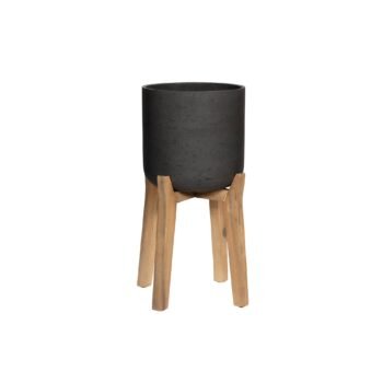 Vazonas CHARLIE XL ANT AUKŠTŲ KOJELIŲ, Ø32xH67 cm, matinis juodas