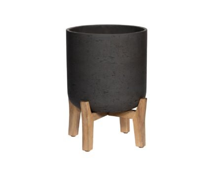 Vazonas CHARLIE XL ANT ŽEMŲ KOJELIŲ, Ø32xH44,5 cm, matinis juodas