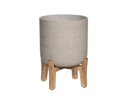 Vazonas CHARLIE XXL ANT ŽEMŲ KOJELIŲ, Ø44xH62,5 cm, šviesiai pilkas