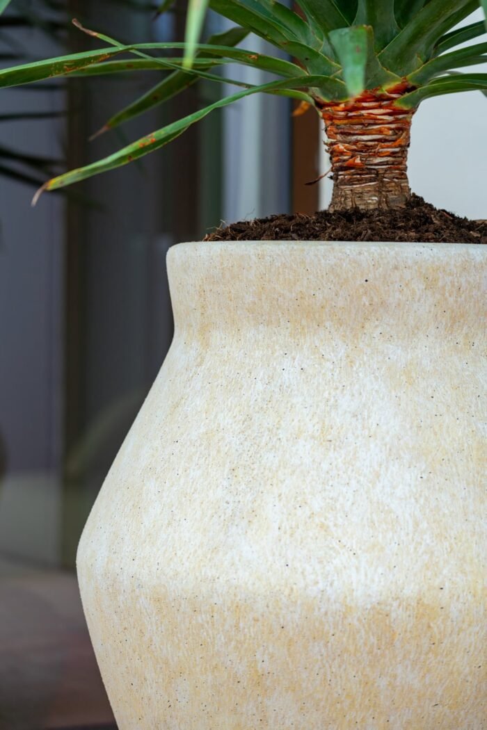 Vazonas FLEURI HIGH L, Ø61xH75 cm, travertino