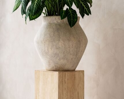 Vazonas FLEURI S, Ø46xH46 cm, travertino