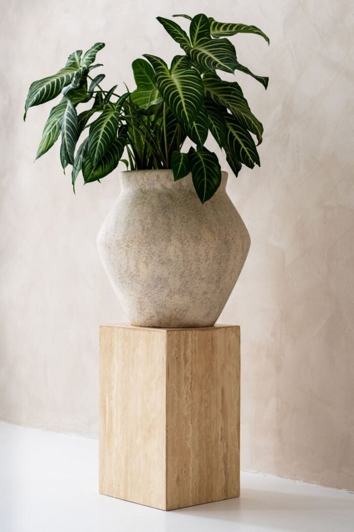 Vazonas FLEURI S, Ø46xH46 cm, travertino