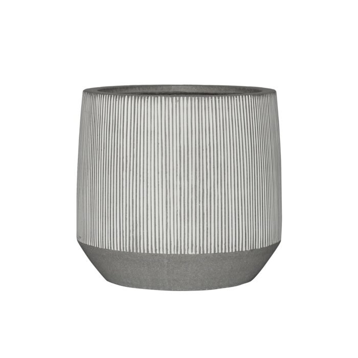 Vazonas HARITH M, Ø42xH38 cm, baltas su pilka