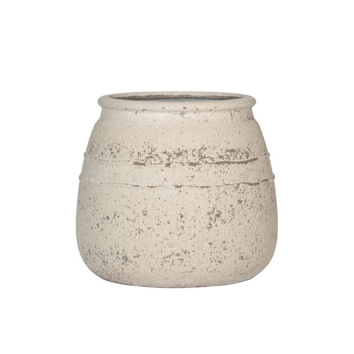 Vazonas HESTIA L, Ø52xH46 cm, kreidos baltas