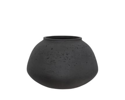 Vazonas IMARA L, Ø24xH16 cm, matinis juodas