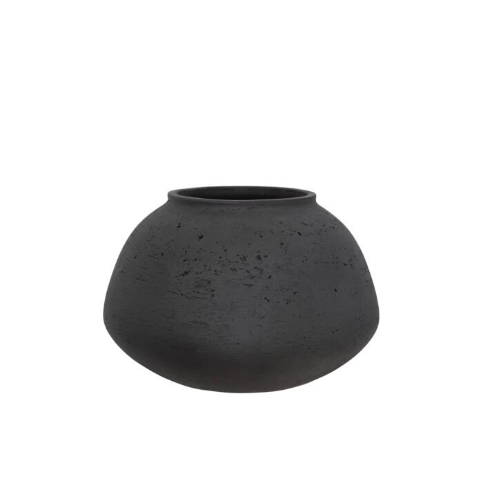 Vazonas IMARA L, Ø24xH16 cm, matinis juodas