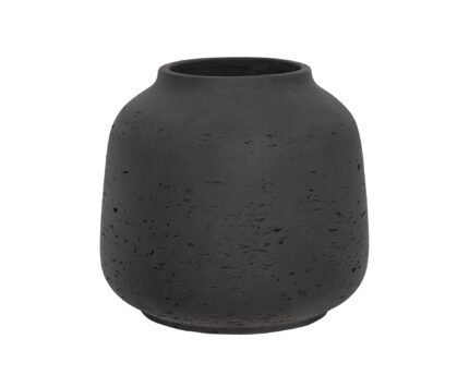Vazonas JABARI L, Ø17,5xH16 cm, matinis juodas