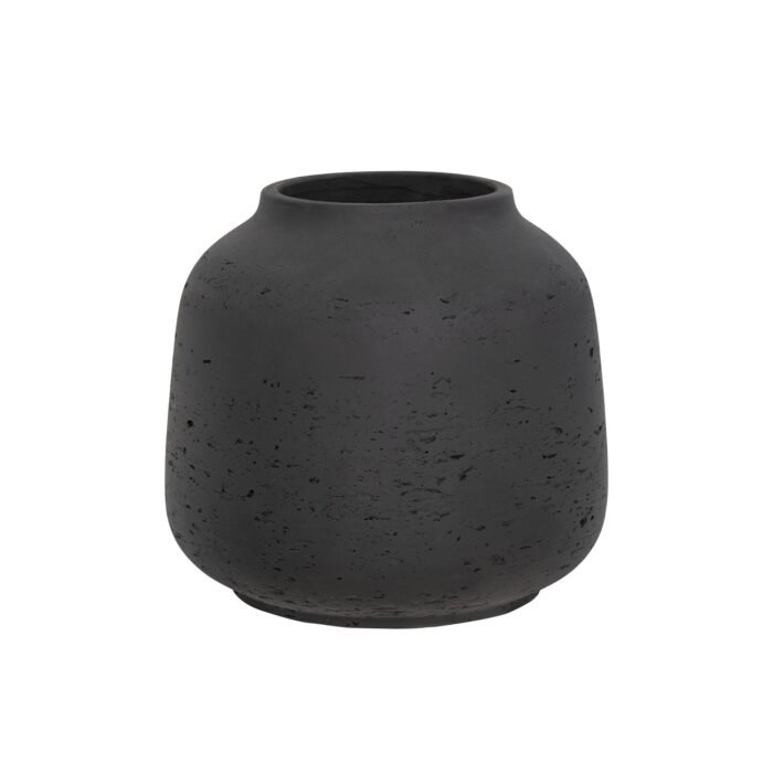 Vazonas JABARI XL, Ø22xH20 cm, matinis juodas