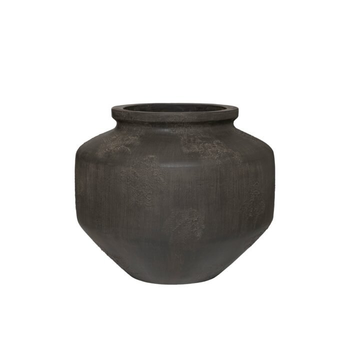 Vazonas JARRAH L, Ø60xH50 cm, matinis juodas
