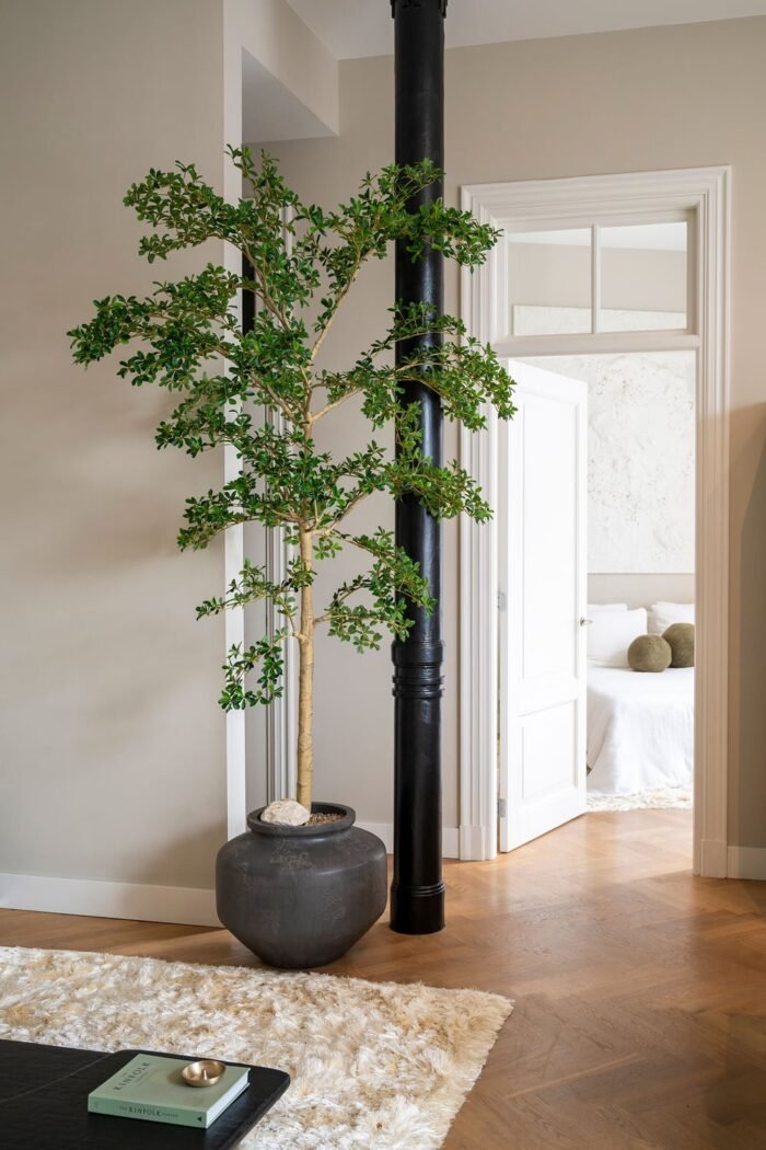 Vazonas JARRAH L, Ø60xH50 cm, matinis juodas