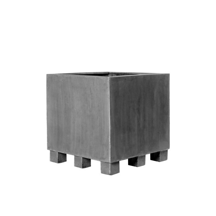 Vazonas JUMBO L (FEET), 90x90xH90 cm, tamsiai pilkas