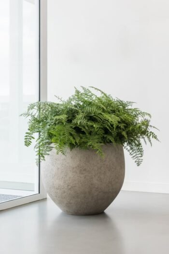 Vazonas JUMBO ORB M, Ø110,5xH90,5 cm, pilkai smėlinis