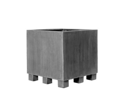Vazonas JUMBO XXL (FEET), 130x130xH110 cm, tamsiai pilkas