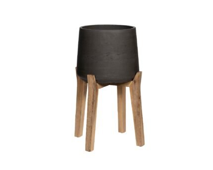 Vazonas PATT M ANT AUKŠTŲ KOJELIŲ, Ø16,5xH34,5 cm, matinis juodas