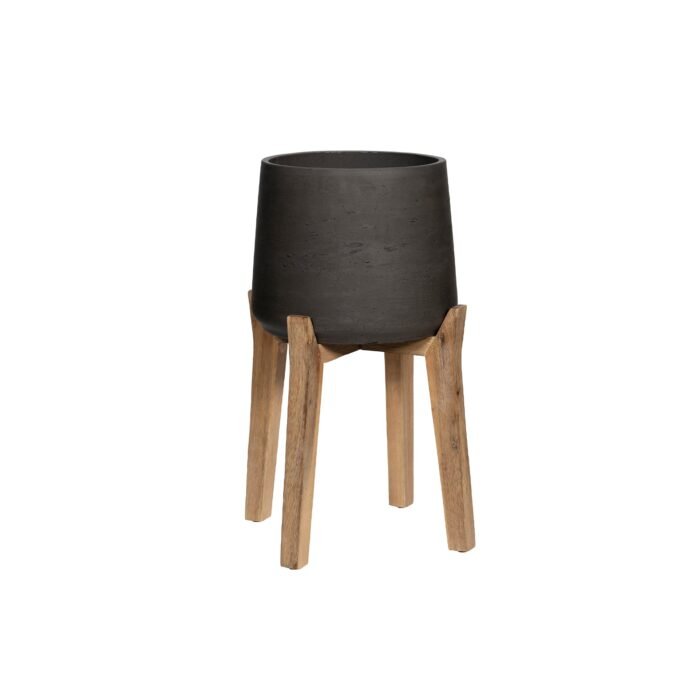 Vazonas PATT XXL ANT AUKŠTŲ KOJELIŲ, Ø34xH65 cm, matinis juodas