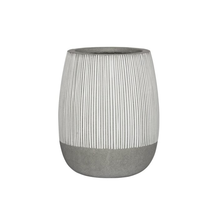Vazonas PERRY S, Ø33xH40 cm, baltas su pilka