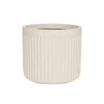 Vazonas TURRIS LOW S, Ø40xH36 cm, kreminis baltas
