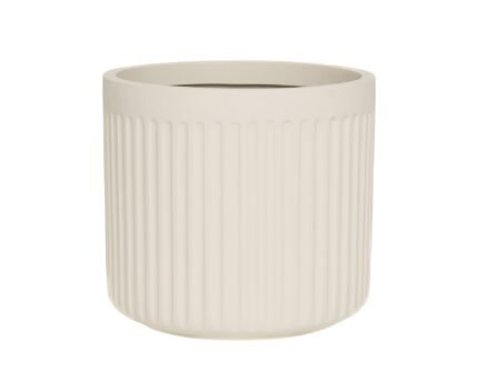Vazonas TURRIS LOW S, Ø40xH36 cm, kreminis baltas