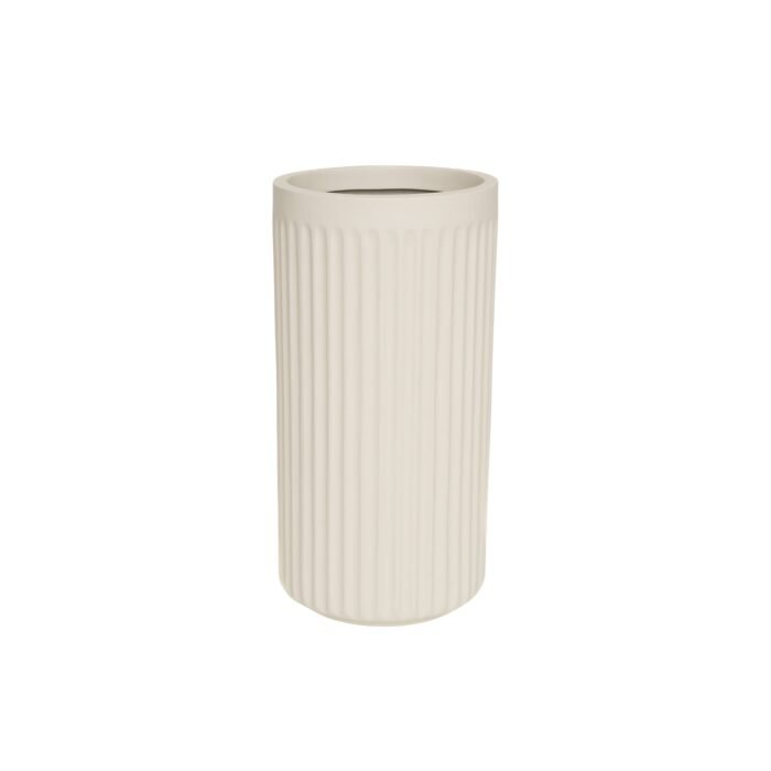 Vazonas TURRIS M, Ø36xH72 cm, kreminis baltas