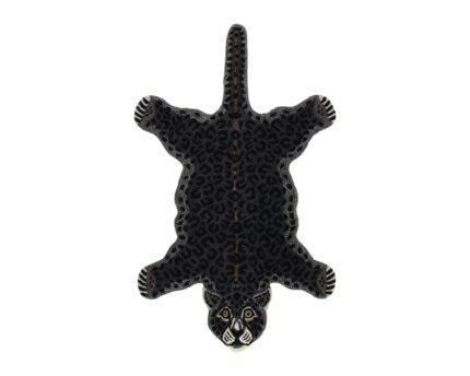 Vilnonis kilimas LEOVERA, juodas, 100x160 cm