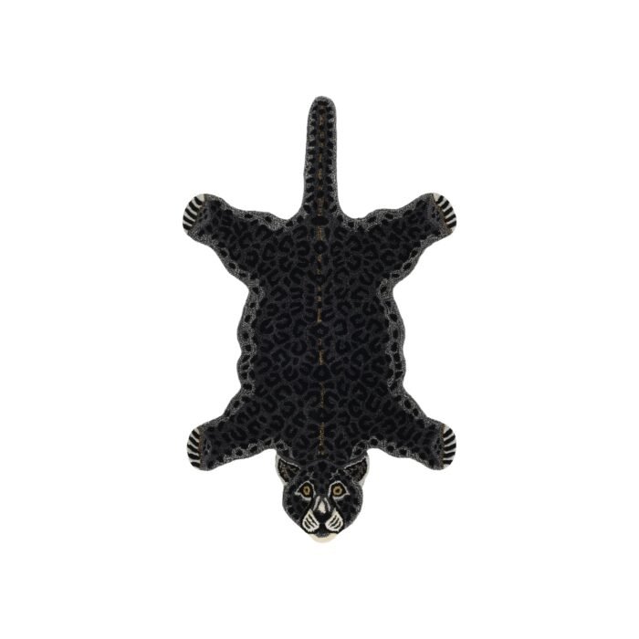 Vilnonis kilimas LEOVERA, juodas, 100x160 cm